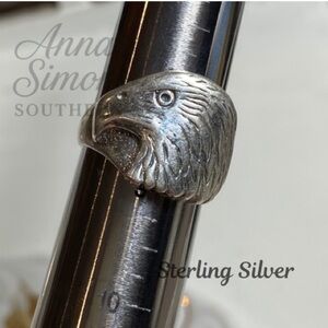 Sterling Silver Eagle Ring - Handmade Navajo Size 8 1/2